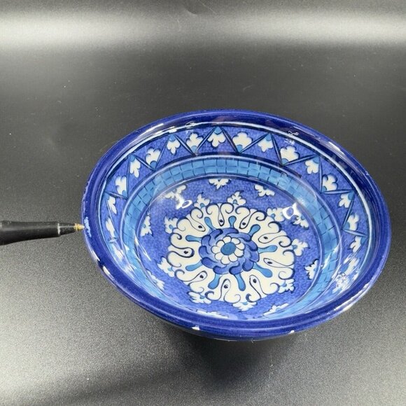 Vintage Turkish Hand Painted Round Dish Plate Bowl Hand Made Folk Art Bowl Dish - Picture 6 of 13